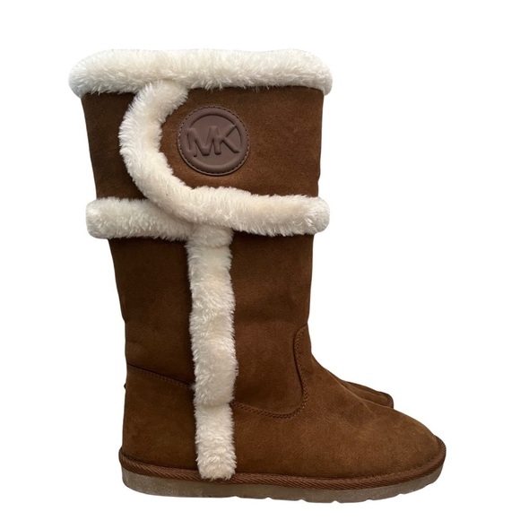 Michael Kors Alina Chestnut Brown Faux Fur Lined Boots 5 - Picture 1 of 4